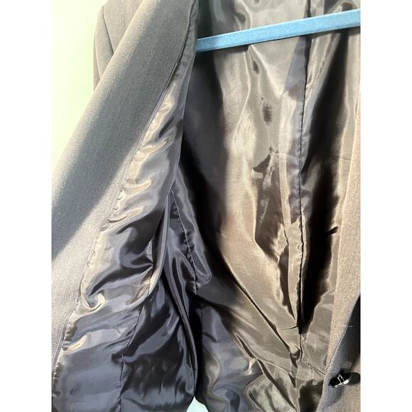 CK Calvin Klein Women's Professional Brown Stretch Blazer, Zip Pockets, Size 10 - Picture 9 of 13